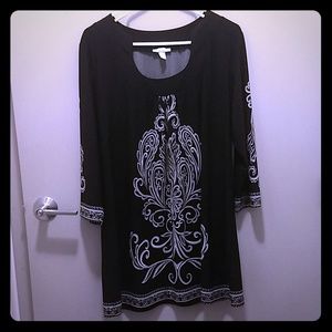 Black Dress w White Detail